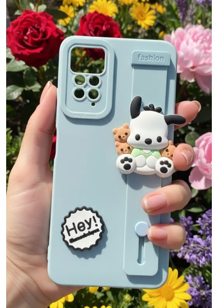 Redmi Note 11 Pro Uyumlu Kılıf Mavi Renk 3D Figürlü Darbe Emici Yumuşak Silikon Kapak