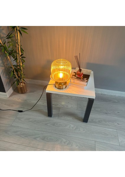 Mopa Cam Bal Rengi Y Piramit Masa Lambası Dekoratif Masaüstü Aydınlatma Hol Abajur Yatak Odası indirimleri