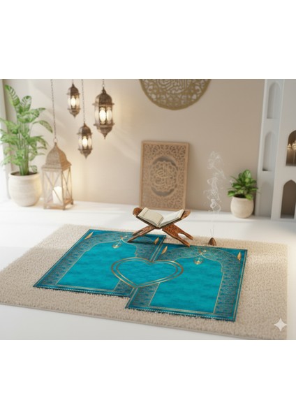 Çift Seccadesi Diz Acıtmaz Yumuşak Namazlık Turkuaz indirimleri