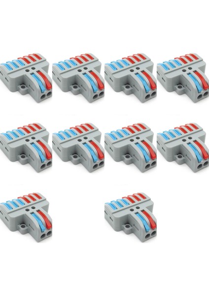 10 Adet PCT-623 2 Giriş 6 Çıkış Hızlı Kablo Birleştirici