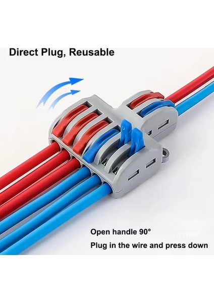 10 Adet PCT-623 2 Giriş 6 Çıkış Hızlı Kablo Birleştirici fırsatları