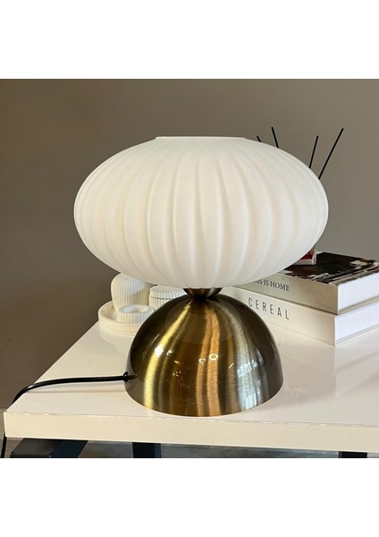 Elegant Cam Beyaz Masa Lambası Dekoratif Masaüstü Aydınlatma Hol Abajur Yatak Odası Başucu Lamba modelleri