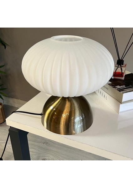 Elegant Cam Beyaz Masa Lambası Dekoratif Masaüstü Aydınlatma Hol Abajur Yatak Odası Başucu Lamba indirimleri