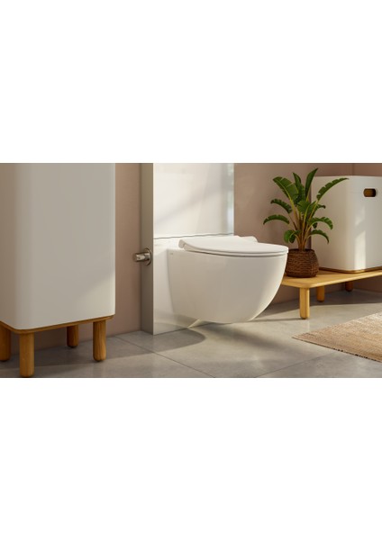 Sento 7748B003-6248 Asma Klozet ve Klozet Kapağı Seti, Beyaz