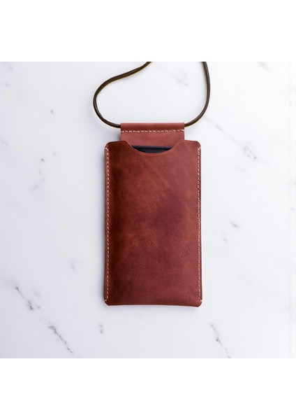 Kadın Omuz Askılı Kart Bölmeli Taba Aura Telefon Çantası