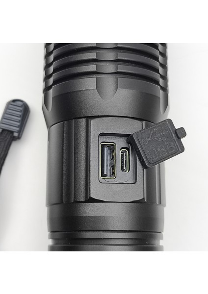 GK9595 100W Lazer LED Profesyonel El Feneri - 7200MAH Powerbank Özellikli, 2200M Menzil, Zoomlu modelleri