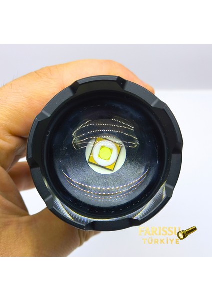 GK9595 100W Lazer LED Profesyonel El Feneri - 7200MAH Powerbank Özellikli, 2200M Menzil, Zoomlu fırsatları