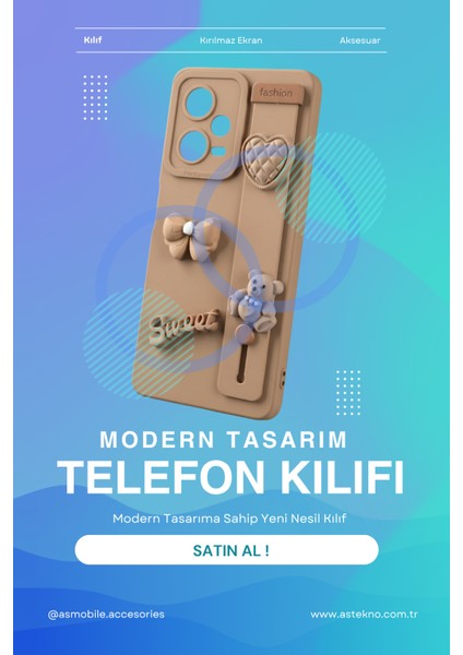 Redmi Note 12 Pro 5g Uyumlu Kılıf Kahverengi Renk 3D Figürlü Darbe Emici Yumuşak Silikon Kapak indirimleri