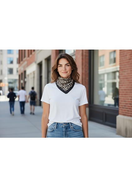 Leopar Desenli Fular 50 x 50 fırsatları