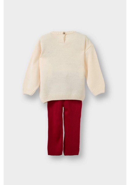 Kız Bebek Yılbaşı Temalı 2'li Takım Triko Kazak Alt F2679A525WN fırsatları