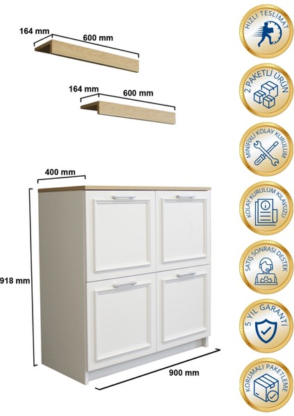 Nifida Çok Amaçlı Dolap Beyaz - Rota