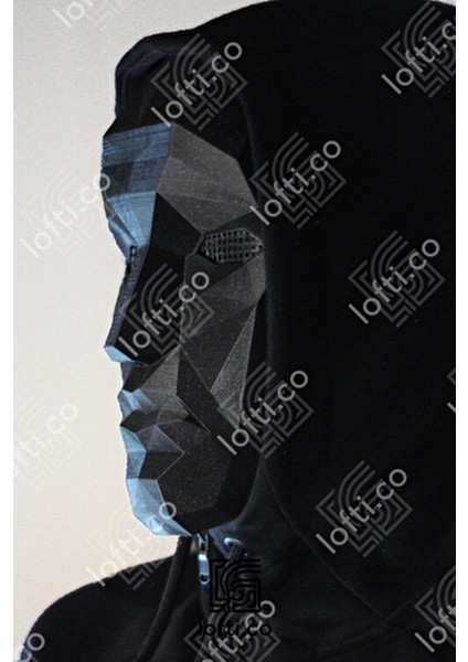 Front Man Maskesi Siyah Renkli Plastik Malzeme