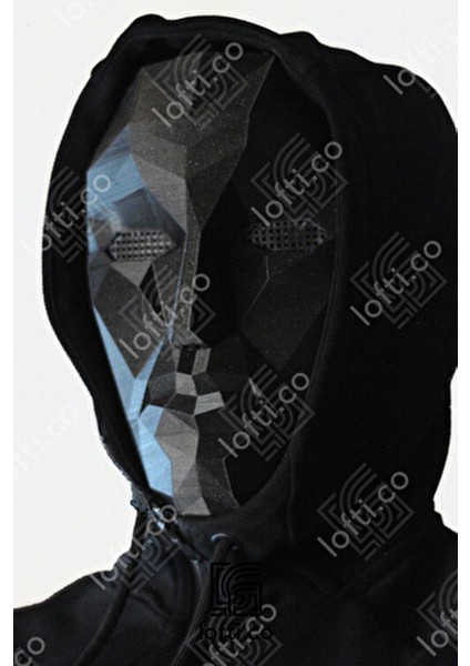 Front Man Maskesi Siyah Renkli Plastik Malzeme