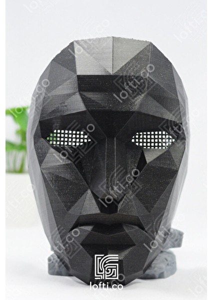 Front Man Maskesi Siyah Renkli Plastik Malzeme