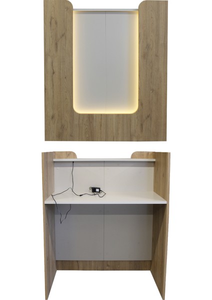 Bode Ledli Karşılama Bankosu Sepet-Kumtaşı