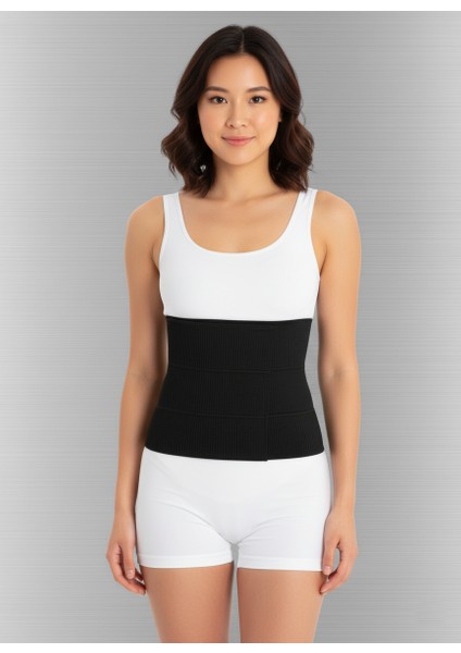 3 Panelli Abdominal Binder Kompresyon Abdominoplasti Korsesi – Karın Korsesi - 22,5 cm