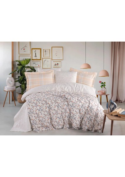 Çift Kişilik Poplin Nevresim Lola Somon