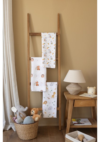 Çok Amaçlı Müslin Örtü & Battaniye 3'lü Set %100 Pamuk Oeko-Teks Sertifikalı 80X80 cm fırsatları