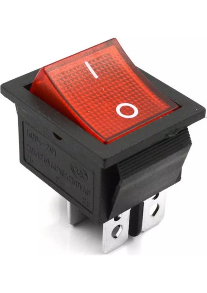 MR-104-0 Geniş Kırmızı Işıklı Anahtar On-Off 4p ( 5 Adet )