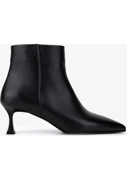 Kadın Hakiki Deri Siyah Deri Klasik Bot 1135 0602 Bn Bot SK25-26 Sıyah Derı