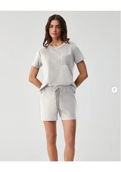 Yumuşak Dokulu Kadife Kadın Şort Takım 9709