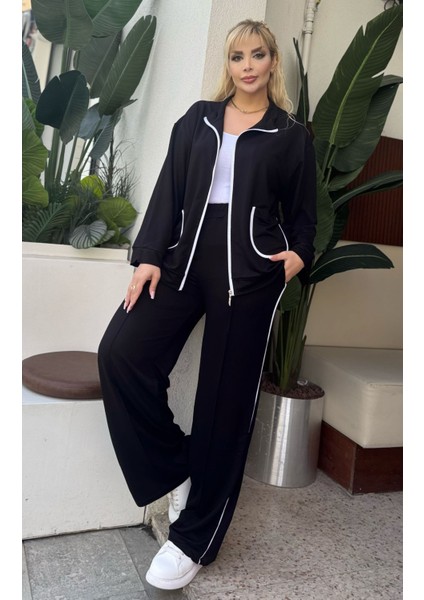 Kadın Büyük Beden Beyaz Biye Detay Likralı Kristal Iki Iplik Takım modelleri