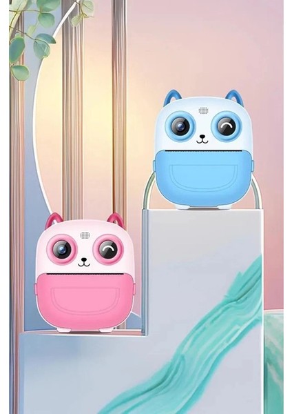 Dijital Video Fotoğraf App Destekli Çocuk Kamerası Termal Resim Kağıt Baskılı Yazıcı Pembe modelleri