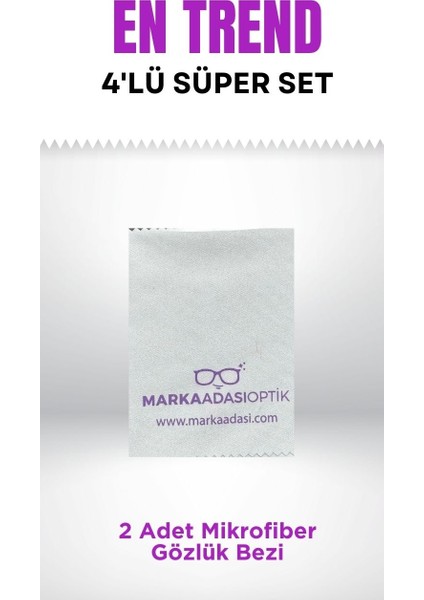 Süper 4lü Set- Gözlük İpi, Gözlük Kılıfı, Temizleme Sprey, Microfiber Bez