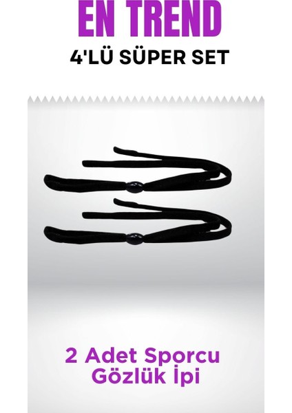 Süper 4lü Set- Gözlük İpi, Gözlük Kılıfı, Temizleme Sprey, Microfiber Bez