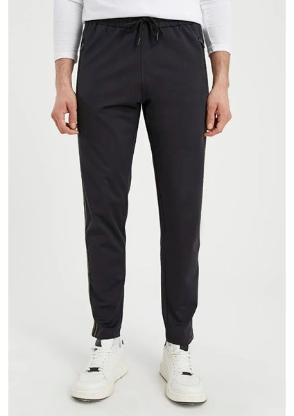 Erkek Haki Şeritli Siyah Eşofman Altı Paça Düz Dalgıç Kumaş AS-129 fiyatları