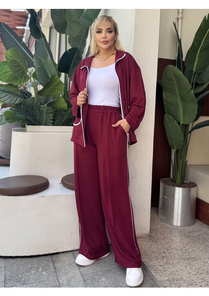 Kadın Büyük Beden Beyaz Biye Detay Likralı Kristal Iki Iplik Takım fırsatları