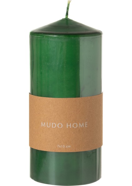 Sütun Mum Yeşil 7X15CM