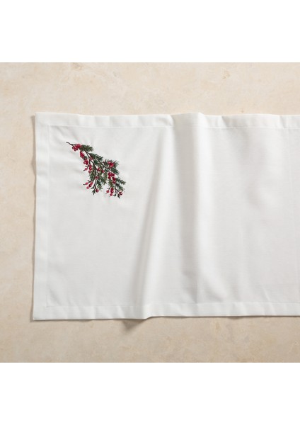 Joy Nakışlı Runner Ekru 40X140