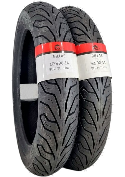 100/90-14 ve 90/90-14TL (Tubeless - Dubleks) BL034 Motosiklet Lastiği Takımı