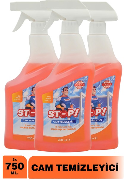 3'lü Cam Temizleyici Sprey 750 ml