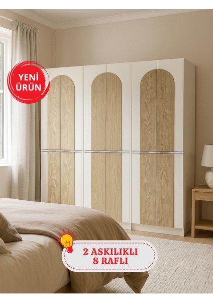 Poy 6 Kapaklı Gardırop - 182 cm Y, 184 cm G - Genç Odası ve Yatak Odası Gardırop
