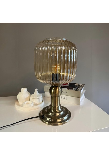 Mopa Cam Bal Rengi Masa Lambası Dekoratif Masaüstü Aydınlatma Hol Abajur Yatak Odası Başucu Lamba fiyatları