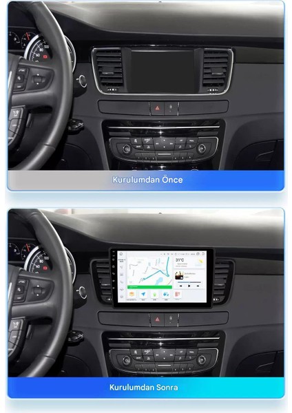 Peugeot 508 2011-2018 Yıl Uyumlu 9 Inç 2 GB Ram 32 GB Hafıza Multimedya Carplay Navigasyon Kamera fırsatları