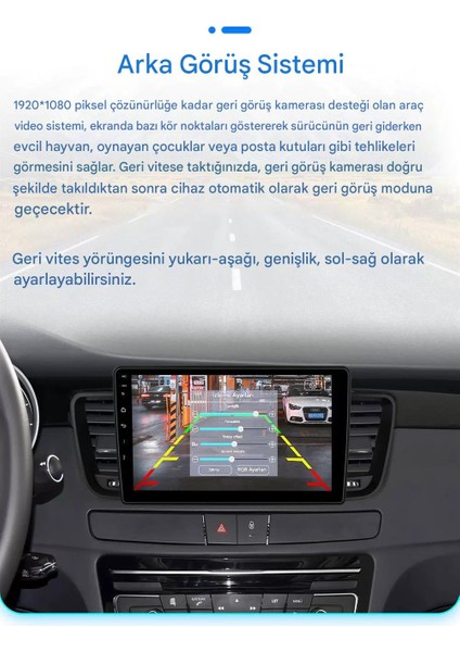 Peugeot 508 2011-2018 Yıl Uyumlu 9 Inç 2 GB Ram 32 GB Hafıza Multimedya Carplay Navigasyon Kamera indirimleri