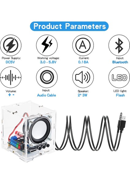 Dıy Bluetooth Hoparlör Kiti Taşınabilir Lehim Projesi Hoparlör Kiti Ses Kutusu Yetişkinler Için Genç Öğretme ve Öğrenme (Yurt Dışından) fiyatları