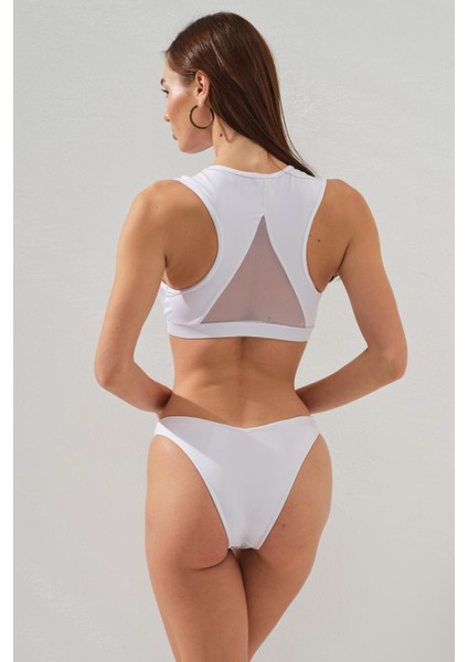 Tül Detaylı Bustier Bikini Beyaz 231211 indirimleri