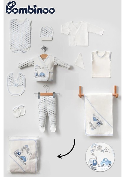 Arabalı Trenli 10 Parça Hastane Çıkışı Yeni Doğan Zıbın Seti