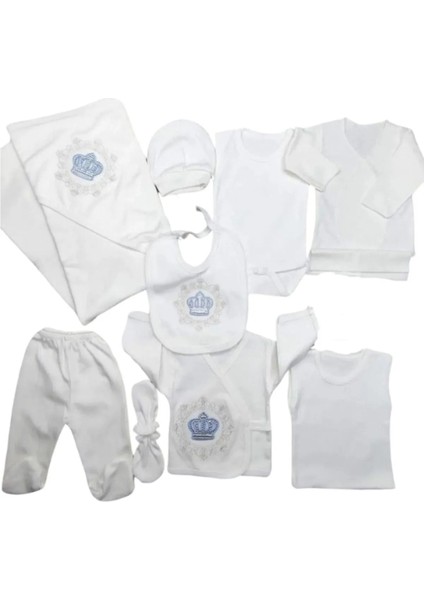 Taşlı Nakışlı 10 Parça Yeni Doğan Hastane Çıkışı Zıbın Seti