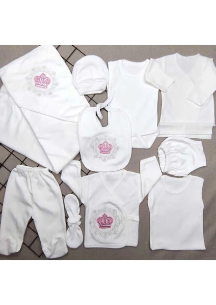 Taşlı Nakışlı 10 Parça Yeni Doğan Hastane Çıkışı Zıbın Seti