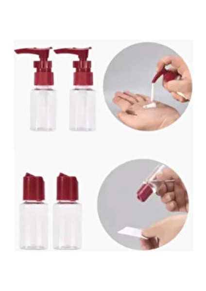 Seyahat Banyo Seti 6 Parça Pratik Taşıma Çantası ile Şeffaf ve Dayanıklı Renkli