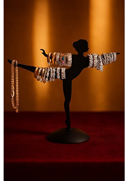 Dekoratif Balerin Tasarımlı Takı Standı Sert Plastik Yüzük Küpe Kolye Askılığı Şık Düzenleyici fırsatları