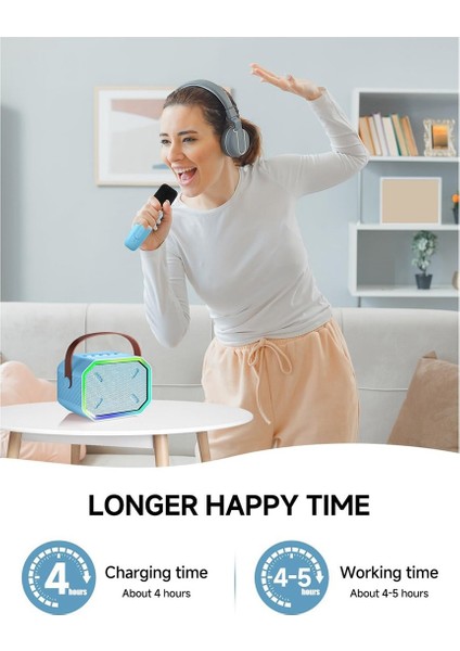 Çocuklar ve Yetişkinler Için Karaoke Makinesi Tv Için 2 Kablosuz Mikrofonlu Taşınabilir Bluetooth Hoparlör Ev Partisi Doğum Günü-B (Yurt Dışından) fiyatları