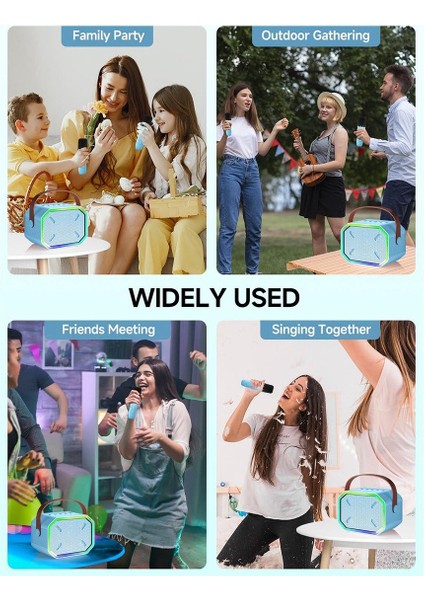 Çocuklar ve Yetişkinler Için Karaoke Makinesi Tv Için 2 Kablosuz Mikrofonlu Taşınabilir Bluetooth Hoparlör Ev Partisi Doğum Günü-B (Yurt Dışından) modelleri
