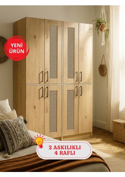 Monza 4 Kapaklı Gardırop - 182 cm Y, 122 cm G - Genç Odası ve Yatak Odası Gardırop