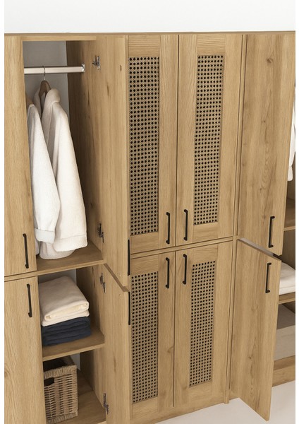 Monza 6 Kapaklı Gardırop - 182 cm Y, 184 cm G - Genç Odası ve Yatak Odası Gardırop